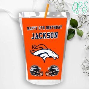 Denver Broncos Birthday Capri Sun Juice Label Instant Download