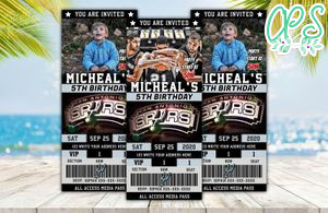 Editable San Antonio Spurs Birthday Ticket Invite Instant Download