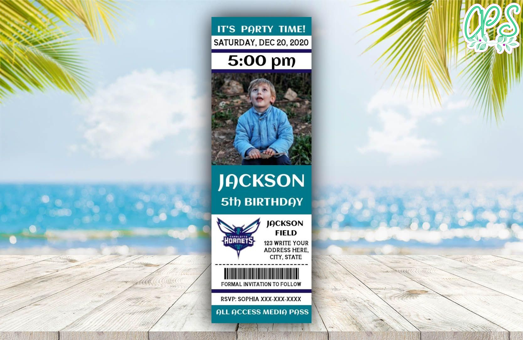 Charlotte Birthday Ticket With Photo Invitation DIY