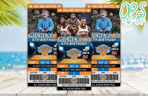 New York Knicks Ticket Birthday Editable Templates Instant Download