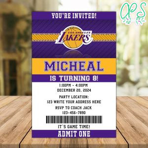 Los Angeles Lakers Birthday Flyer Instant Download