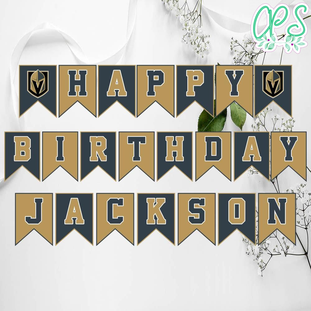 Vegas Golden Knights Birthday Banner Digital Files CustomPartyShirts Studio
