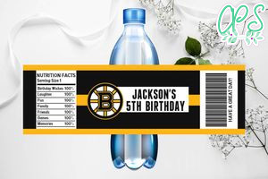 Printable Boston Bruins  Water Bottle Labels Instant Download
