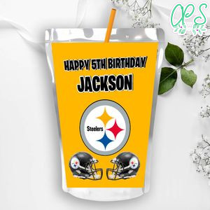 Pittsburgh Steelers Birthday Capri Sun Juice Label Instant Download