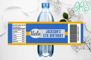 Printable UCLA Bruins Water Bottle Labels Instant Download