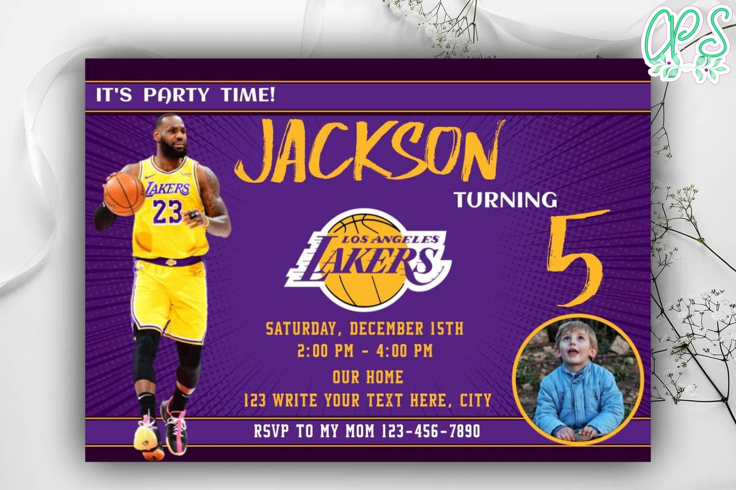 Lakers Birthday Invitation Template to Print at Home DIY