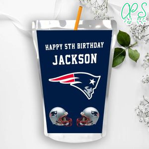 New England Patriots Birthday Capri Sun Juice Label Instant Download
