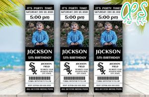 Chicago White Sox Birthday Ticket With Photo Invitation Instant Download