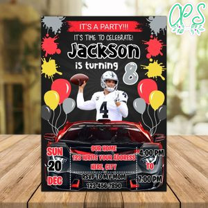 Derek Carr Las Vegas Raiders Drive By Birthday Parade Invitation Printable Instant Download