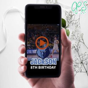 Memphis Grizzlies Birthday Video Invitation Digital Template Customizable Instant Download
