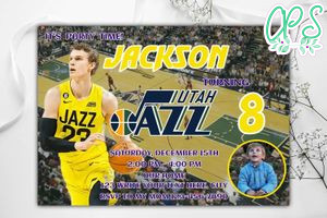 Utah Jazz Birthday Invitation Template to Print at Home Instant Download