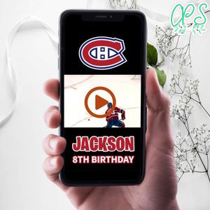 Montréal Canadiens Birthday Video Invitation Digital Template Customizable Instant Download