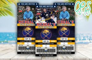 Editable Buffalo Sabres Birthday Ticket Invitations Instant Download