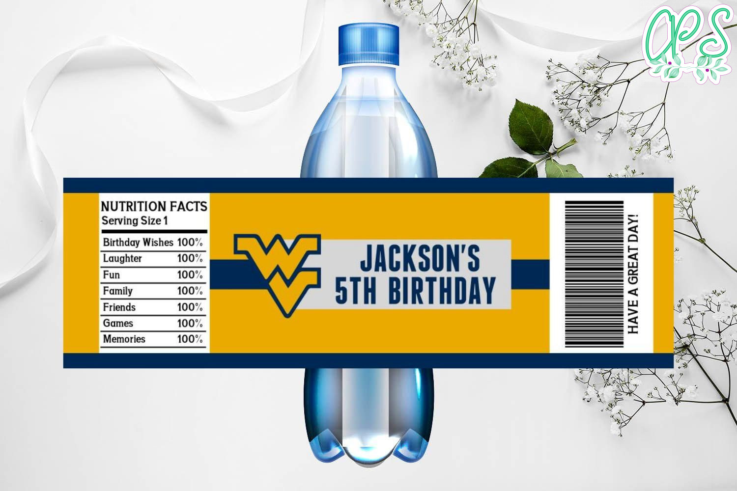 Printable West Virginia Mountaineers Water Bottle Labels DIY ...