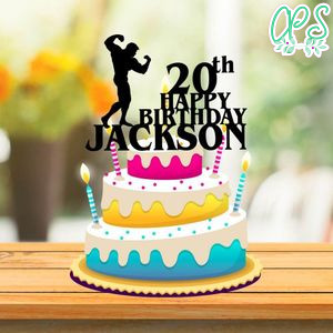 Printable Bodybuilder Birthday Cake Topper Template Instant Download