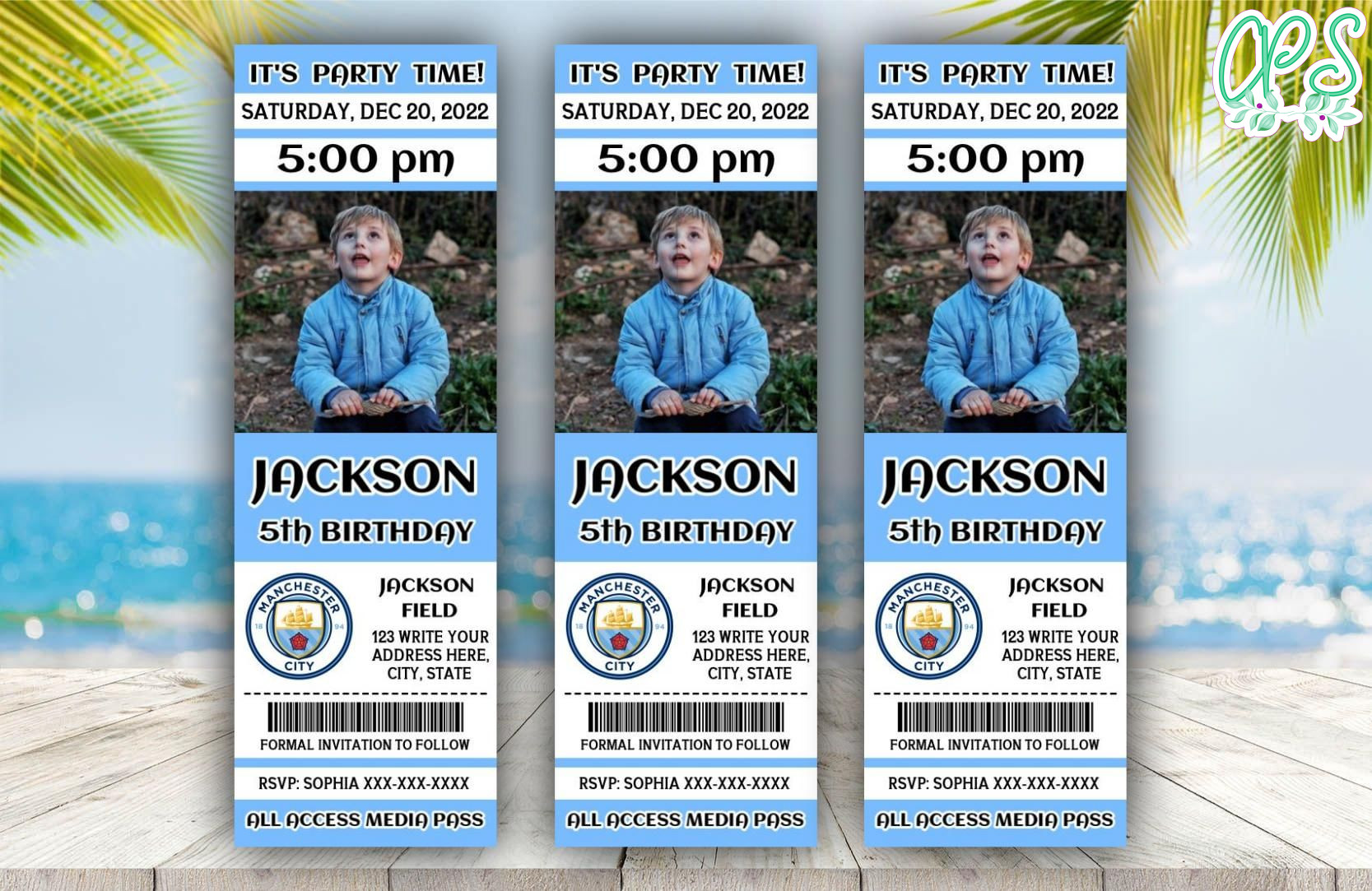 Printable Manchester City Birthday Invitation With Photo DIY