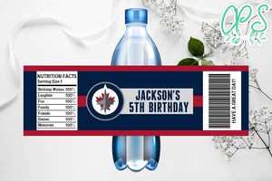 Printable Winnipeg Jets Water Bottle Labels Instant Download