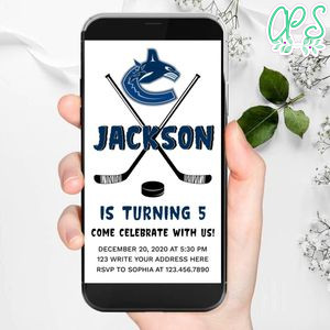 Electronic Vancouver Canucks Electronic Invite Birthday Invitation Template Instant Download
