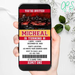 Electronic Calgary Flames Birthday Flyer Instant Download