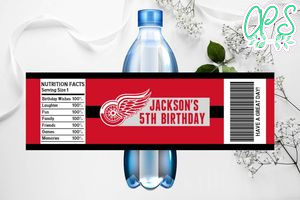 Printable Detroit Red Wings Water Bottle Labels Instant Download