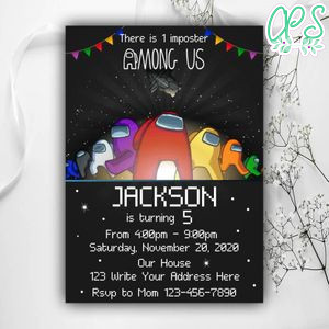 Printable Among Us Birthday Invitation Instant Download