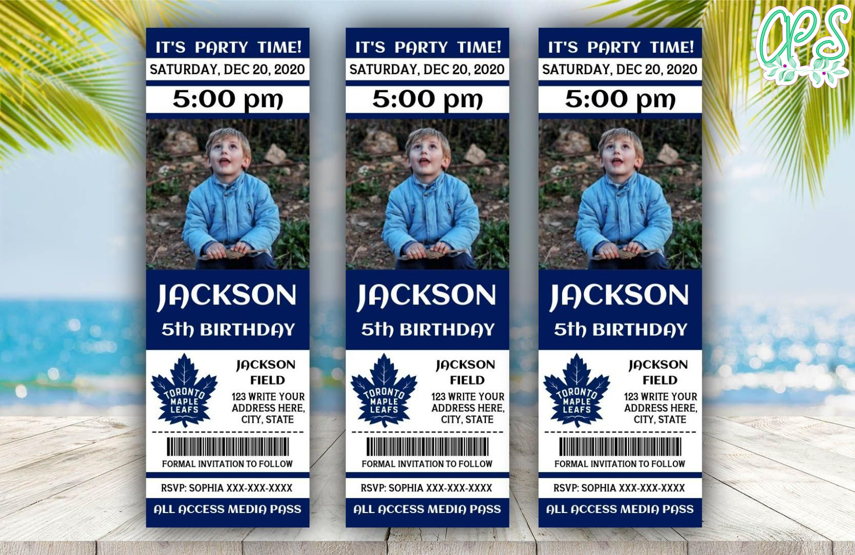 Printable Toronto Maple Leafs Birthday Ticket Invitations DIY