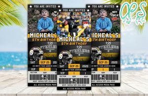 Editable Pittsburgh Steelers Birthday Ticket Invitations Instant Download
