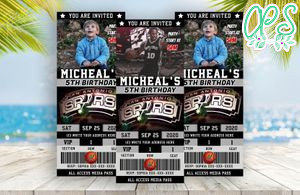 San Antonio Spurs Ticket Birthday Editable Templates Instant Download