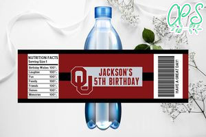 Printable Oklahoma Sooners Water Bottle Labels Instant Download