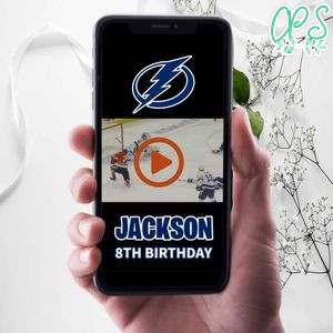 Tampa Bay Lightning Birthday Video Invitation Digital Template Customizable Instant Download