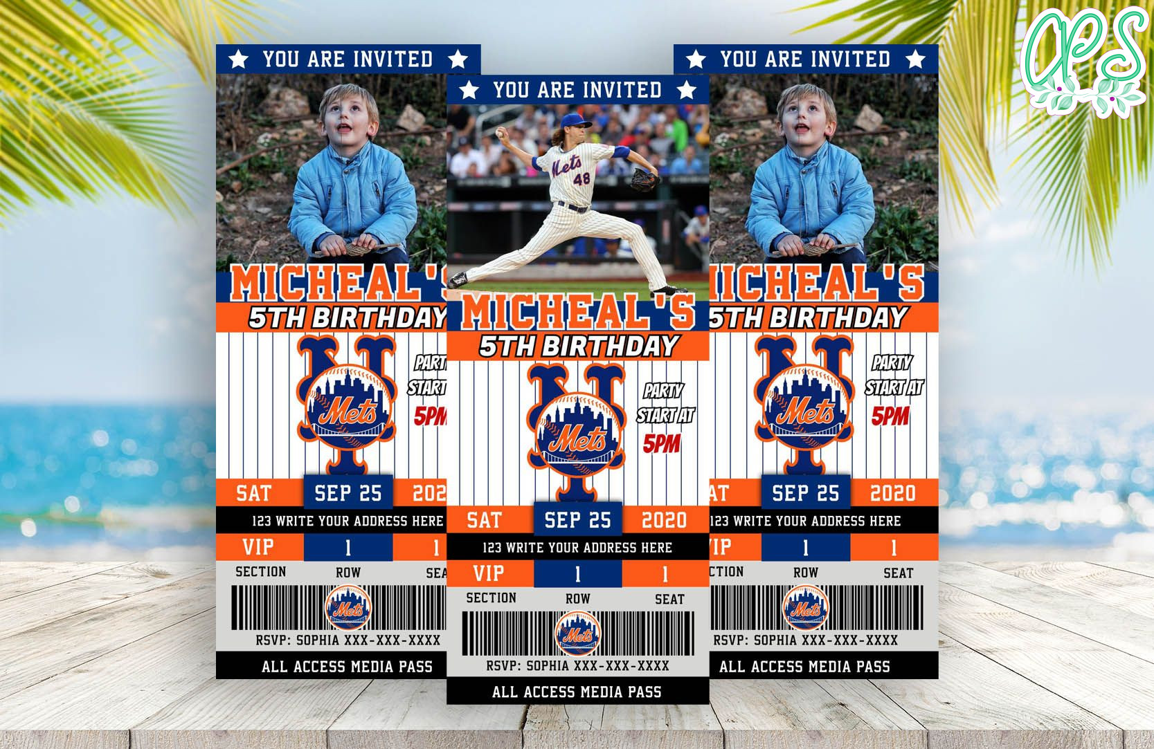 New York Mets Ticket Birthday Editable Templates Instant Download