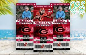 Georgia Bulldogs Ticket Birthday Editable Templates Instant Download