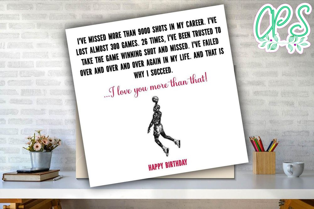 Printable Michael Jordan Quotes Birthday Cards Instant Download 