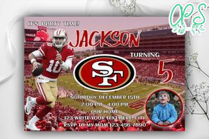 San Francisco 49ers Birthday Invitation Template to Print at Home Instant Download