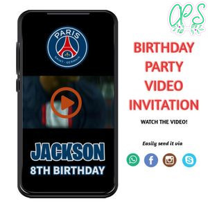 Kylian Mbappe Birthday Video Invitation Digital Template Customizable Instant Download