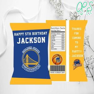 Warriors Basketball Chip Bag Digital File Printable Instant Download