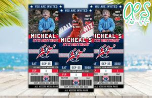 Editable Washington Wizards Birthday Ticket Invitations DIY