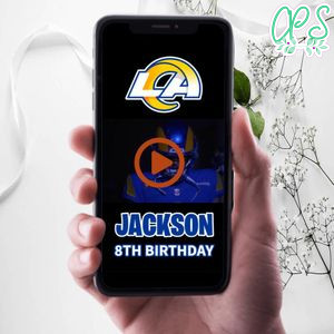 Los Angeles Rams Birthday Video Invitation Digital Template Customizable Instant Download