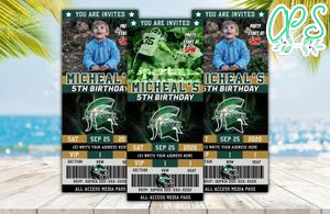 Printable Michigan State Spartans Birthday Ticket Invite Instant Download