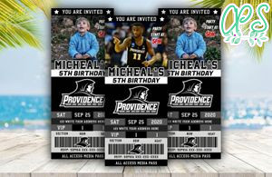 Editable Providence Friars Birthday Ticket Invitations Instant Download