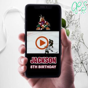 Arizona Coyotes Birthday Video Invitation Digital Template Customizable Instant Download