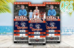 Editable Virginia Cavaliers Basketball Birthday Ticket Invitations Instant Download