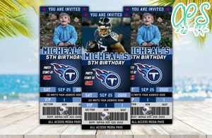 Editable Tennessee Titans Birthday Ticket Invites Instant Download