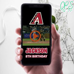 Arizona Diamondbacks Birthday Video Invitation Digital Template Customizable Instant Download