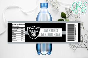 Printable Las Vegas Raiders Water Bottle Labels Instant Download