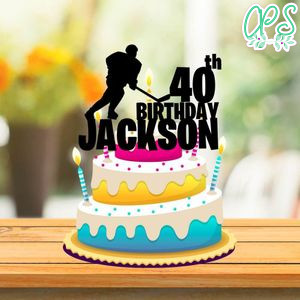Printable Hockey Birthday Cake Topper Template Instant Download