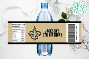 Printable New Orleans Saints Water Bottle Labels Instant Download