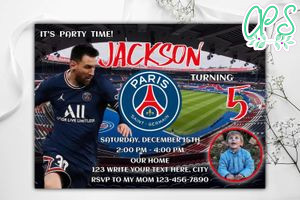 Messi Invitation Instant Download