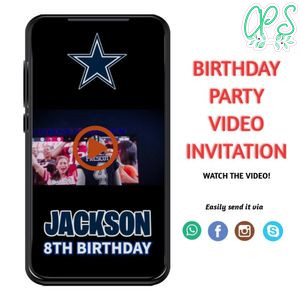 Dak Prescott Birthday Video Invitation Digital Template Customizable Instant Download
