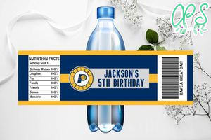 Printable Indiana Pacers Water Bottle Labels Instant Download